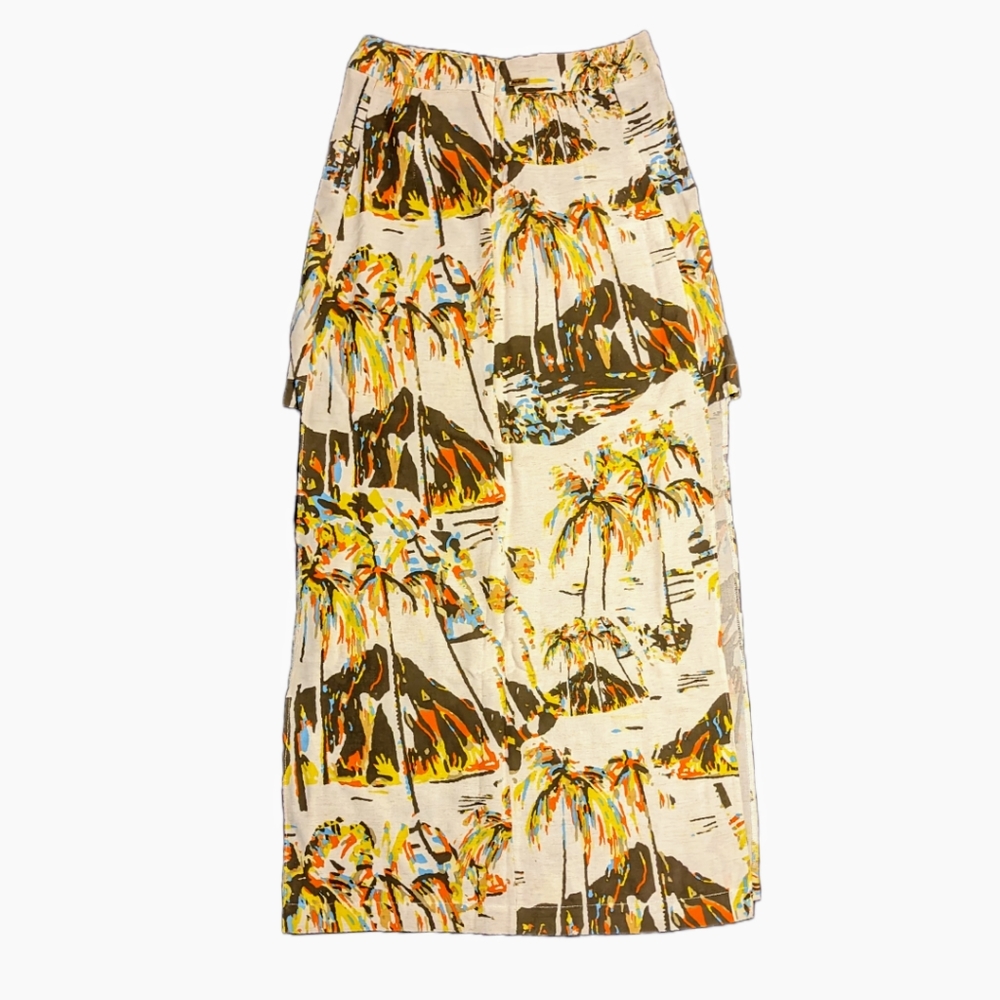 Imported Tropical Pattern Slit Skirt, Size Small, NWOT